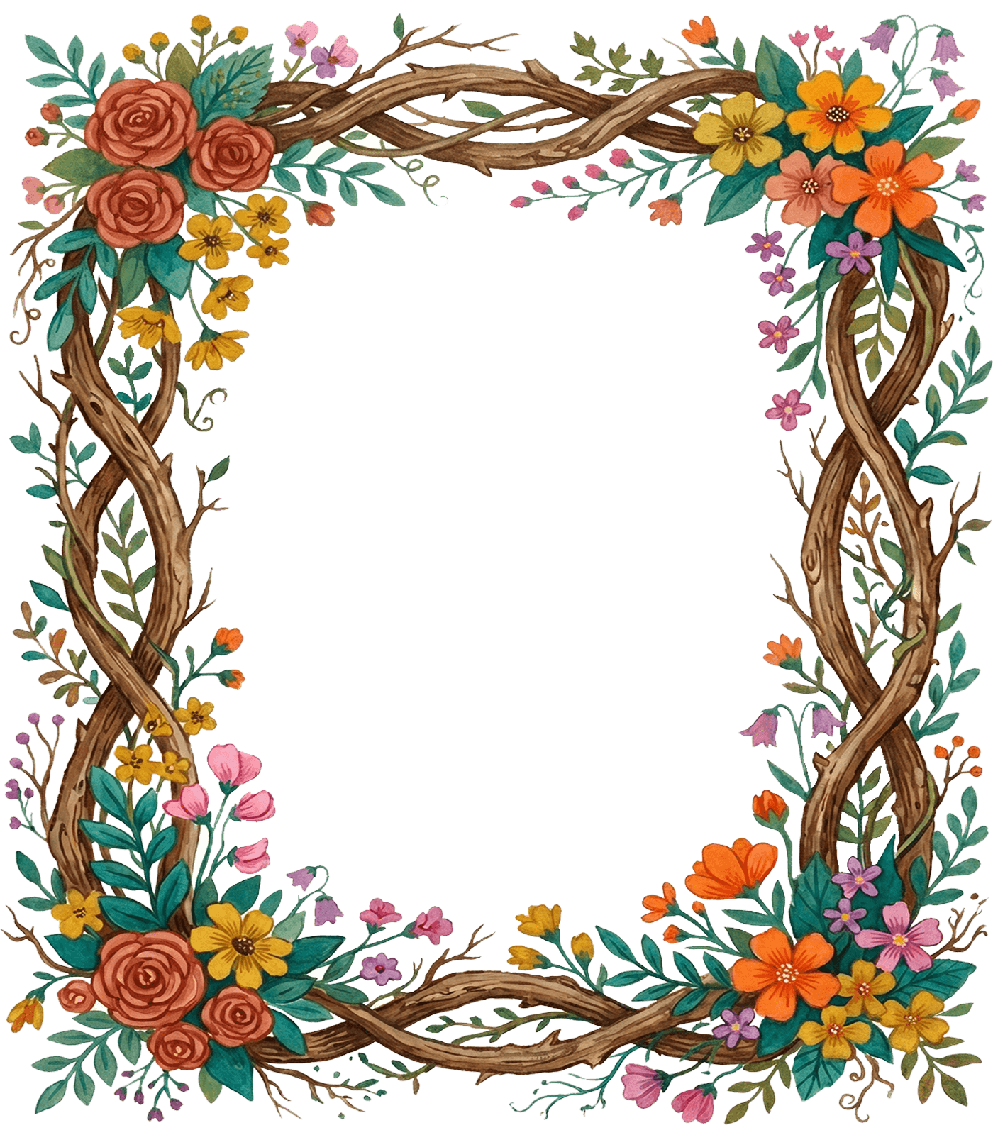 Marco floral decorativo